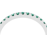 White gold Round Green Sapphire Pavé Set Eternity Band with Micro Prong Setting_10