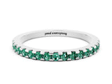 White gold Round Green Sapphire Pavé Set Eternity Band with Micro Prong Setting_6