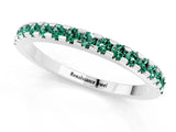 White gold Round Green Sapphire Pavé Set Eternity Band with Micro Prong Setting_7