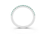 White gold Round Green Sapphire Pavé Set Eternity Band with Micro Prong Setting_9