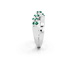 White gold Round Green Sapphire Prong-Set Crossover Band_8