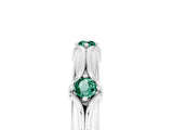 White gold Round Green Sapphire Prong Set Milgrain Eternity Band_11