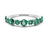 White gold Round Green Sapphire Scalloped Prong Set Eternity Band_18