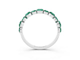 White gold Round Green Sapphire Scalloped Prong Set Eternity Band_21
