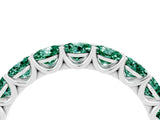 White gold Round Green Sapphire Shared Prong Eternity Band_10