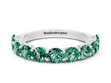 White gold Round Green Sapphire Shared Prong Eternity Band_6