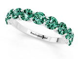 White gold Round Green Sapphire Shared Prong Eternity Band_7