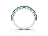 White gold Round Green Sapphire Shared Prong Eternity Band_9