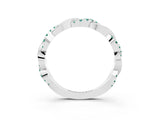 White gold Round Green Sapphire Twist Eternity Band with Pavé Setting_21