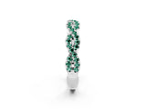 White gold Round Green Sapphire Twisted Eternity Band with Pavé and Shared Prong Setting_32