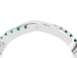 White gold Round Green Sapphire Twisted Infinity Band with Prong Setting_10