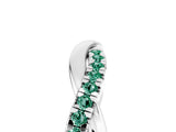 White gold Round Green Sapphire Twisted Infinity Band with Prong Setting_11