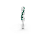 White gold Round Green Sapphire Twisted Infinity Band with Prong Setting_8