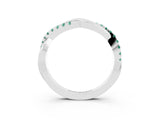 White gold Round Green Sapphire Twisted Infinity Band with Prong Setting_9