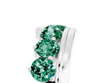 White gold Round Green Sapphire Wave Band with Channel and Shared Prong Setting_23