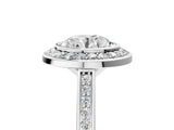 White gold Round Halo Bezel Diamond Pave Band Ring_19
