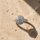 White gold Round Halo Bezel Diamond Pave Band Ring_28