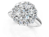 White gold Round Halo Cluster Diamond Engagement Ring with Prong Setting and Polished Band_130