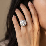White gold Round Halo Cluster Diamond Engagement Ring with Solitaire Band and Prong Setting_14