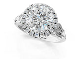 White gold Round Halo Diamond Engagement Ring with Filigree Band and Four-Prong Setting_112