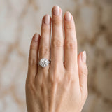 White gold Round Halo Diamond Engagement Ring with Filigree Band and Four-Prong Setting_15