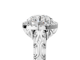White gold Round Halo Diamond Engagement Ring with Intricate Filigree Band and Four-Prong Setting_60