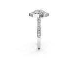 White gold Round Halo Diamond Engagement Ring with Milgrain Band and Four-Prong Setting_57