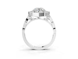 White gold Round Halo Diamond Engagement Ring with Milgrain Band and Four-Prong Setting_58