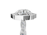 White gold Round Halo Diamond Engagement Ring with Milgrain Band and Four-Prong Setting_60