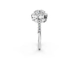 White gold Round Halo Diamond Engagement Ring with Pavé Band and Four-Prong Setting_101