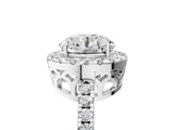 White gold Round Halo Diamond Engagement Ring with Pavé Band and Four-Prong Setting_104