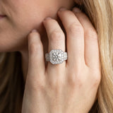 White gold Round Halo Diamond Engagement Ring with Pave Split Shank and Four-Prong Setting_21