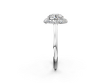 White gold Round Halo Diamond Engagement Ring with Solitaire Band and Four-Prong Setting_41
