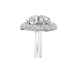 White gold Round Halo Diamond Engagement Ring with Solitaire Band and Four-Prong Setting_44