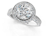 White gold Round Halo Diamond Engagement Ring with Split Shank Band and Four-Prong Setting_27