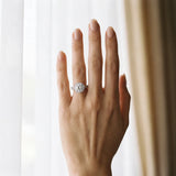 White gold Round Halo Diamond Engagement Ring with Split Shank Band and Four-Prong Setting_41