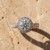 White gold Round Halo Diamond Engagement Ring with Split Shank Band and Four-Prong Setting_44