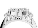 White gold Round Halo Diamond Engagement Ring with Split Shank and Four-Prong Setting 4