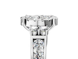 White gold Round Halo Diamond Engagement Ring with Split Shank and Four-Prong Setting 5