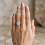 White gold Round Halo Diamond Engagement Ring with Split Shank and Four-Prong Setting_12
