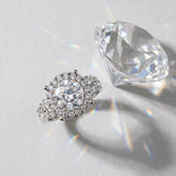 White gold Round Halo Diamond Engagement Ring with Split Shank and Four-Prong Setting_15