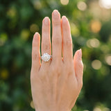 White gold Round Halo Diamond Engagement Ring with Split Shank and Prong Setting_12