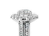White gold Round Halo Diamond Engagement Ring with Split Shank and Prong Setting_142