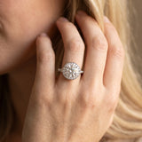 White gold Round Halo Diamond Engagement Ring with Twisted Band and Four-Prong Setting_14