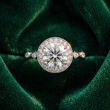 White gold Round Halo Diamond Engagement Ring with Twisted Band and Four-Prong Setting_15