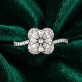 White gold Round Halo Diamond Engagement Ring with Twisted Pave Band and Four-Prong Setting_30
