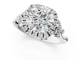 White gold Round Halo Diamond Engagement Ring with Vintage-Inspired Band and Four-Prong Setting_22