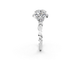 White gold Round Halo Diamond Engagement Ring with Vintage-Inspired Band and Four-Prong Setting_23