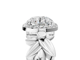 White gold Round Halo Diamond Floral Band with Four-Prong Setting_111