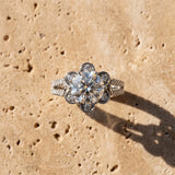 White gold Round Halo Diamond Floral Split Shank Engagement Ring_15